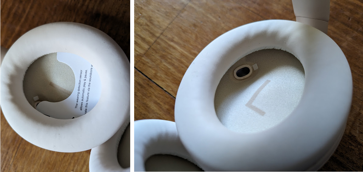 Internal view of the headphones