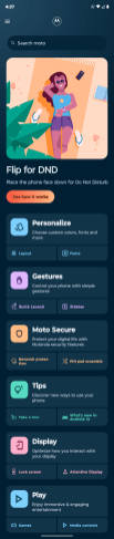 Moto App home